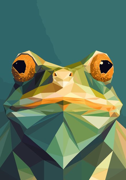 Illustration in stained glass style with abstract frog