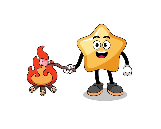 Illustration of star burning a marshmallow