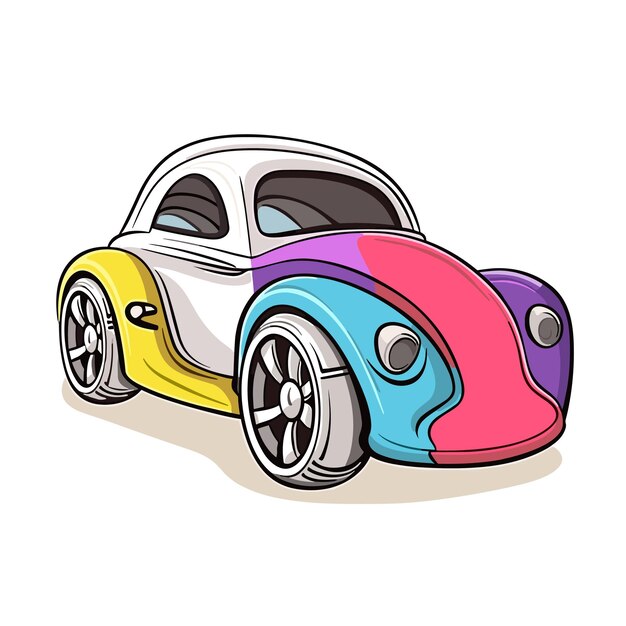 Illustration sticker car restoration and car club design elements