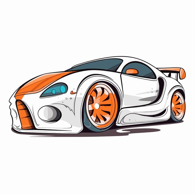 Vector illustration sticker car restoration and car club design elements