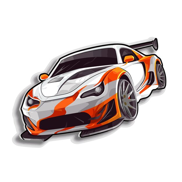 Vector illustration sticker car restoration and car club design elements