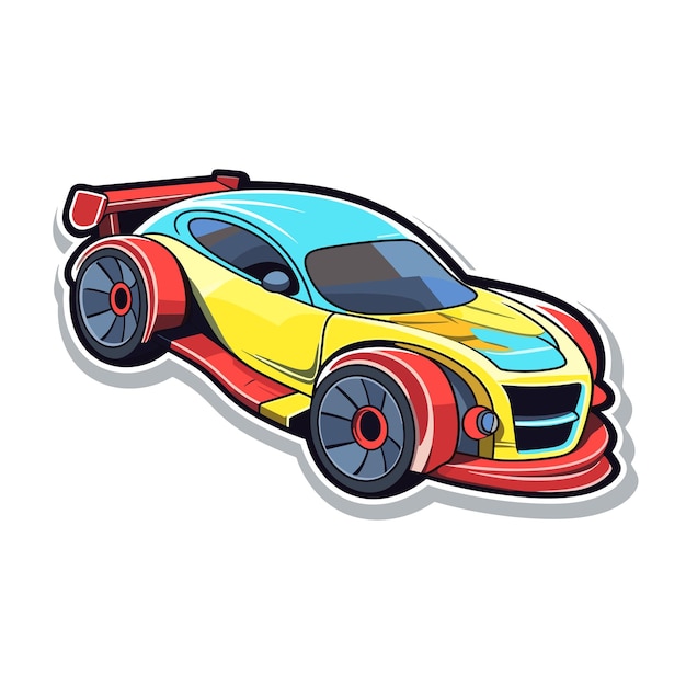 Illustration sticker car restoration and car club design elements