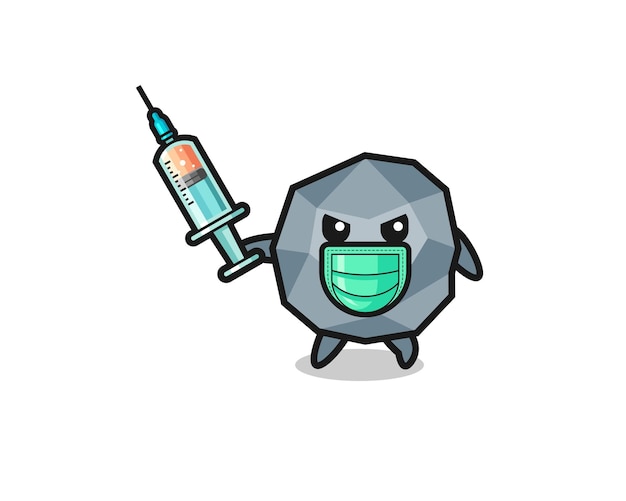 Illustration of the stone to fight the virus cute design