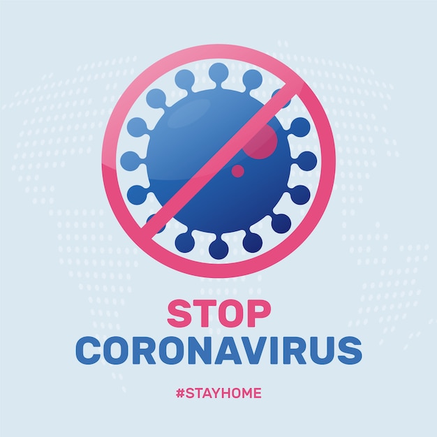 Illustration of stop corona virus disease bacteria cell. coronavirus vector design element. airborne droplet icon. virus logo isolated.