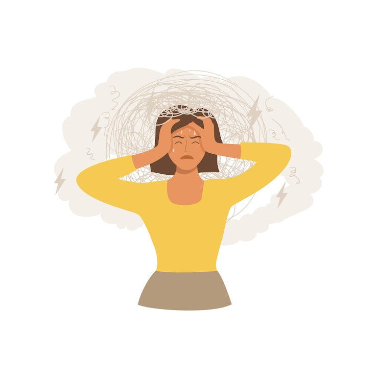 वेक्टर illustration of stress and burnout