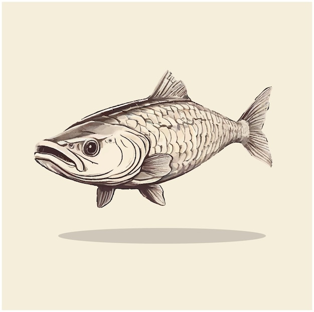 Vector illustration of a sturgeon fish 03