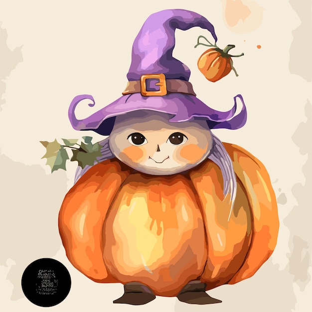 Illustration style halloween character orange theme