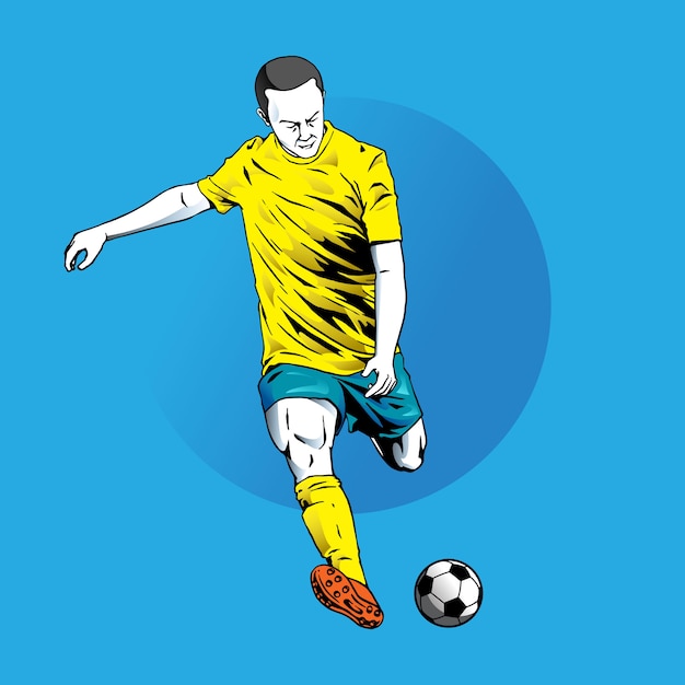 Vector illustration style of movement in soccer