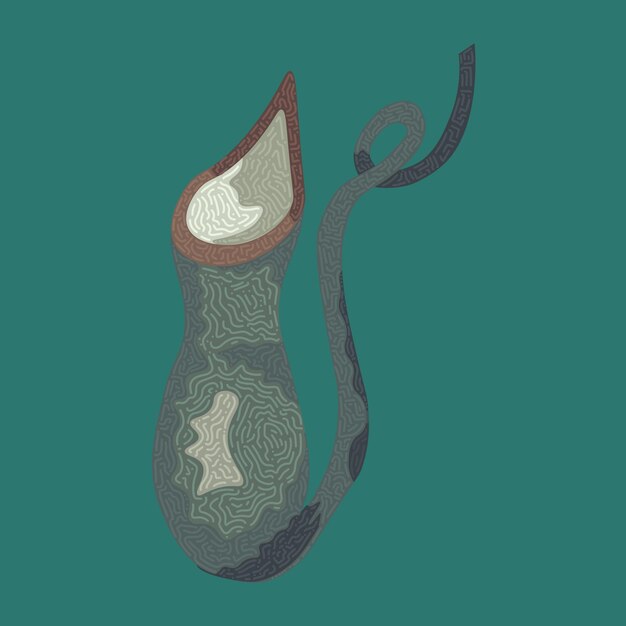 Illustration of a stylized old plant