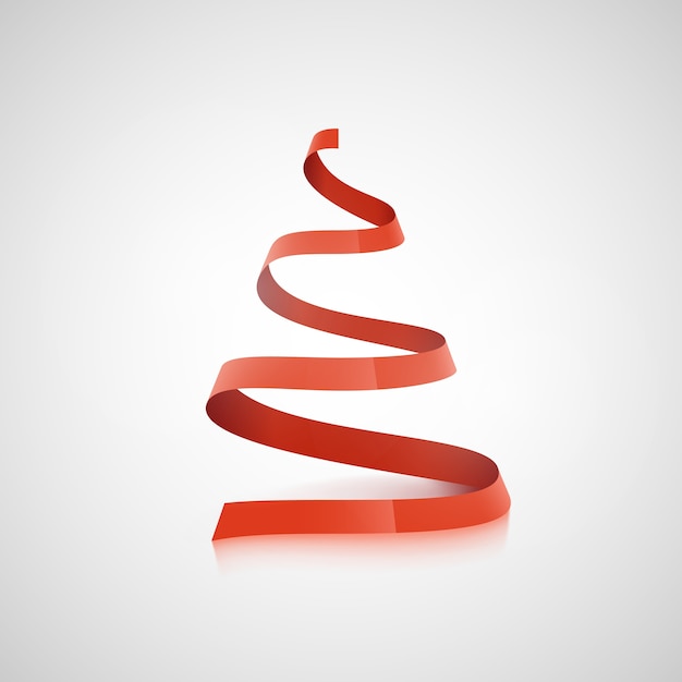 Vector illustration. stylized ribbon christmas tree.