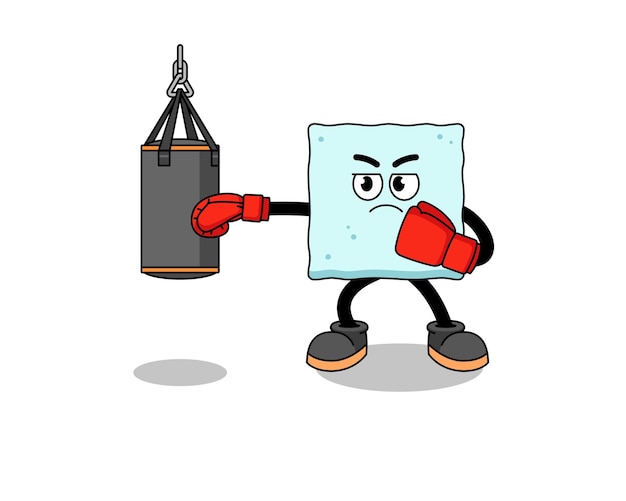 Illustration of sugar cube boxer character design