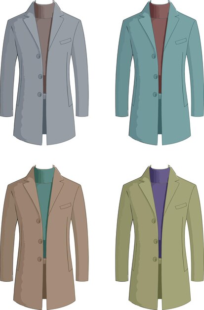 Vector illustration of a suit colorfull long suit with sweater inside