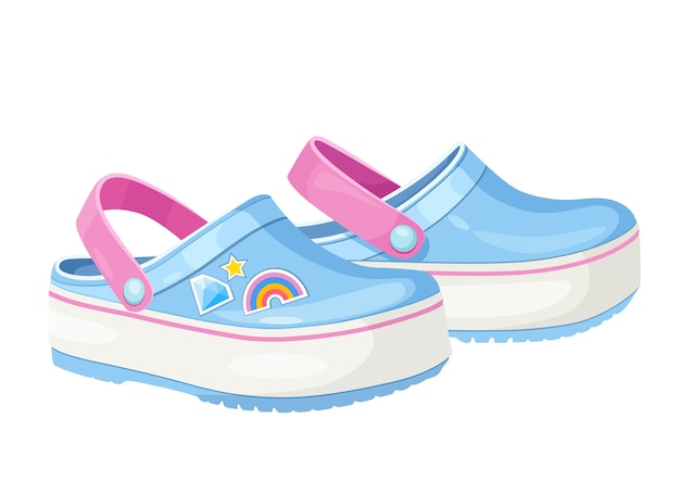 Vector illustration of summer and beach rubber slippers