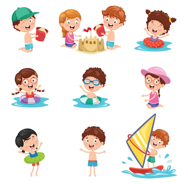 Illustration of summer kids