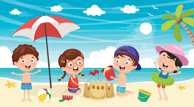 Premium Vector | Illustration of summer kids