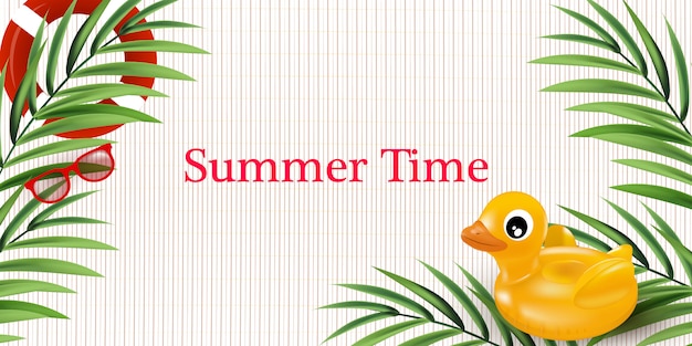 illustration of Summer time poster. Summer holidays illustration.