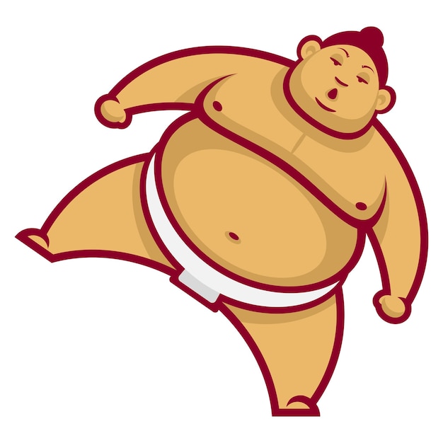 Illustration, sumo wrestler with raised leg, format eps 10