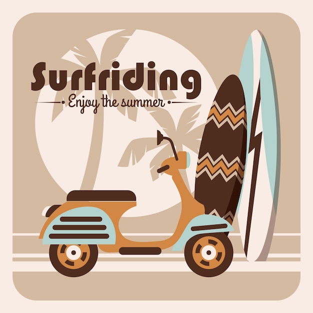 Illustrazione di surfriding.