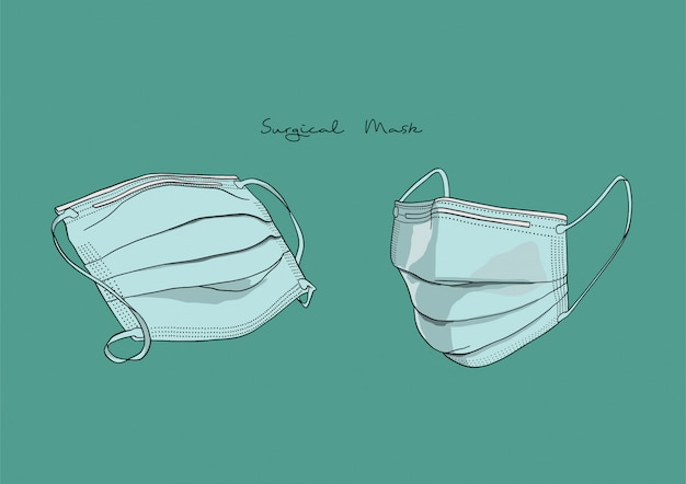 Vector illustration of surgical mask / face mask / medical mask