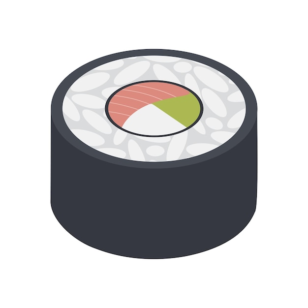 Vector illustration of sushi roll