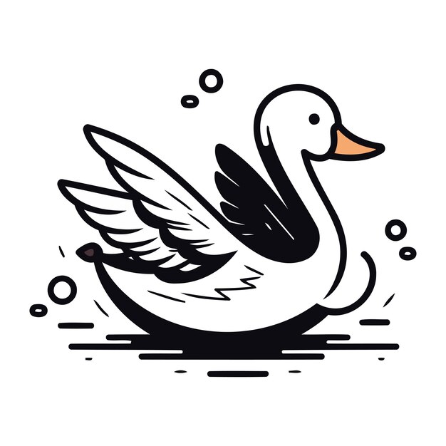 Illustration of a swan on a white background Vector illustration
