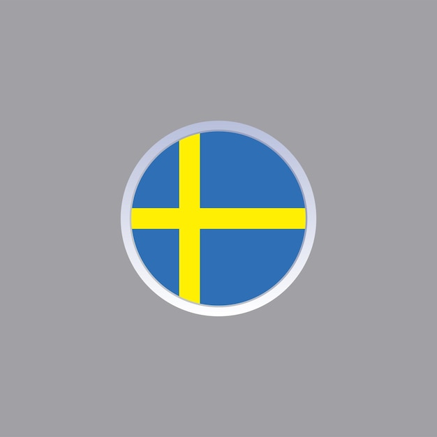 Illustration of Sweden flag Template