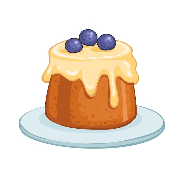 Vector illustration of sweet baked isolated cakes set