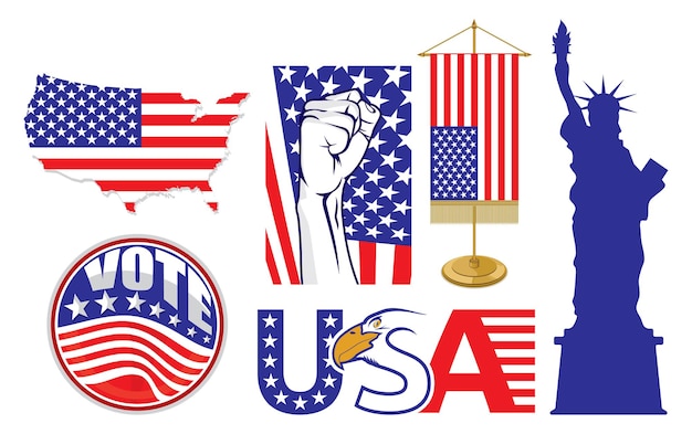   illustration of the symbols of the United States