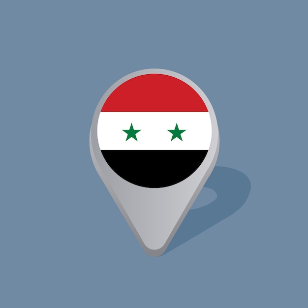 シリアの旗テンプレートのイラスト