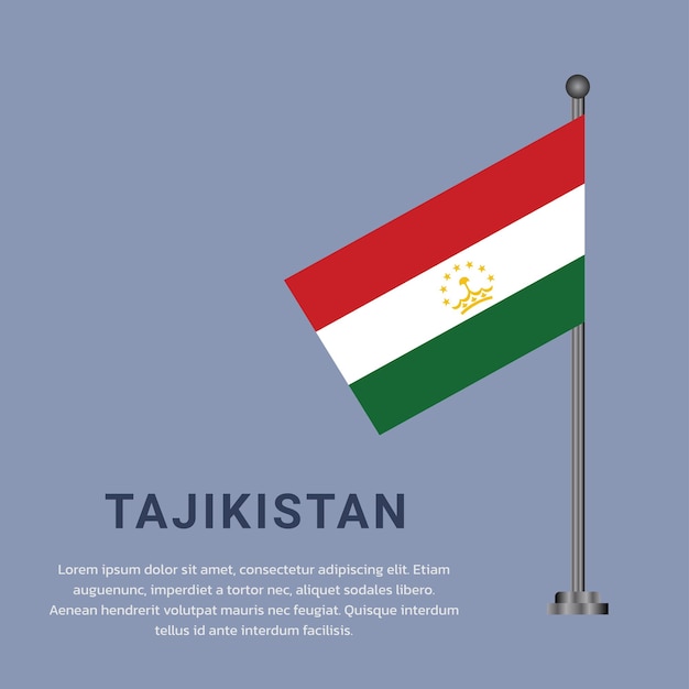 Vector illustration of tajikistan flag template