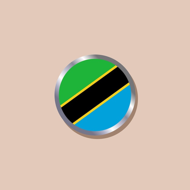 タンザニアの国旗のイラスト テンプレート