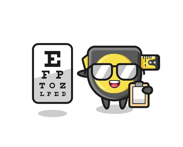 Illustration of tape measure mascot as an ophthalmology