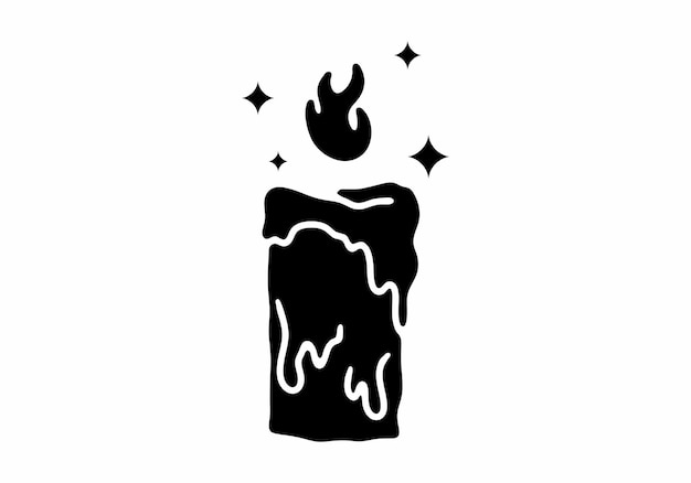 Vector illustration tattoo of a melted candle