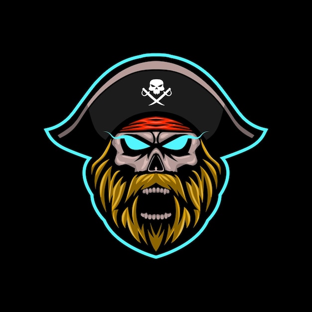 illustration team skull mascot pirate design game sport vector symbol logo icon emblem