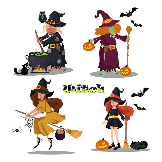 Modello dell'illustrazione di vettore della ragazza di holloween