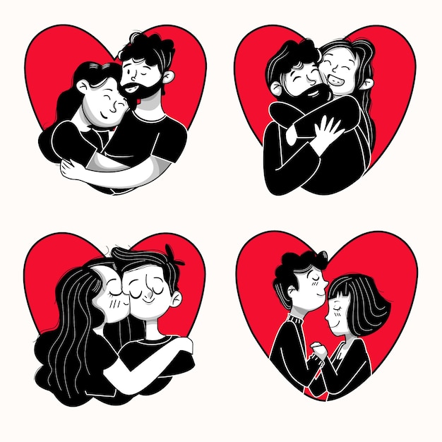 Vector illustration template for love couples