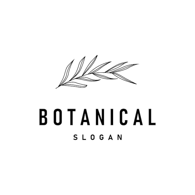 illustration template nature logo leaf botanical simple organic beautiful hand drawn minimalist