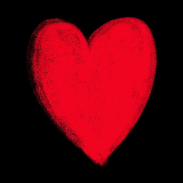 Иллюстрация текстурированного красного сердца на черном