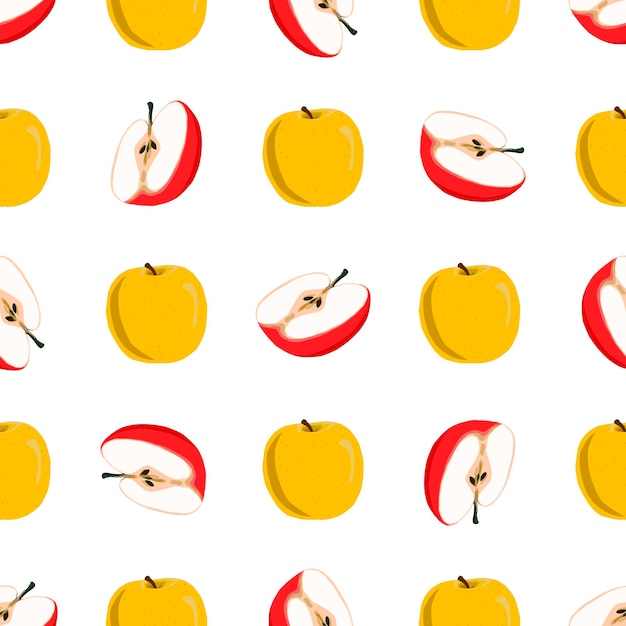 Illustration on theme big colored seamless apple