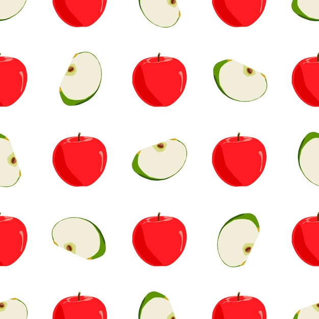 テーマの大きな色のシームレスなリンゴのイラスト