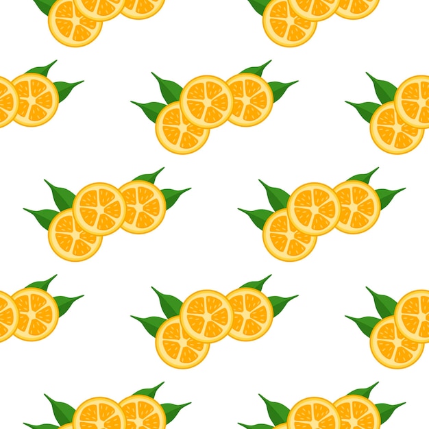 Illustration on theme big colored seamless kumquat