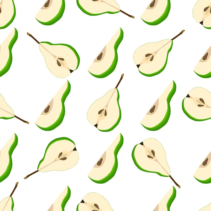 Vector illustration on theme big colored seamless pear