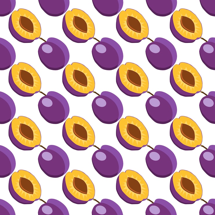 Vector illustration on theme big colored seamless purple plum