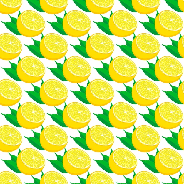 Illustration on theme big colored seamless yellow lemon