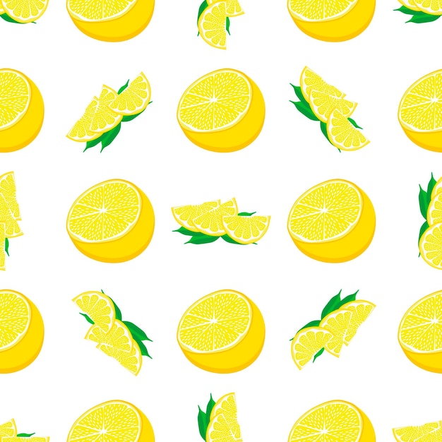 Illustration on theme big colored seamless yellow lemon