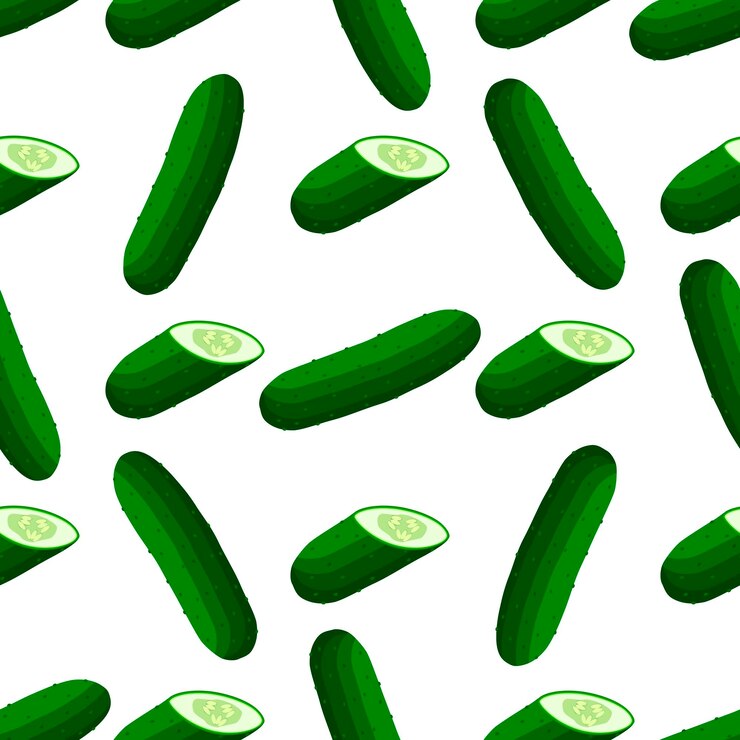 Vector illustration on theme of bright pattern green cucumber