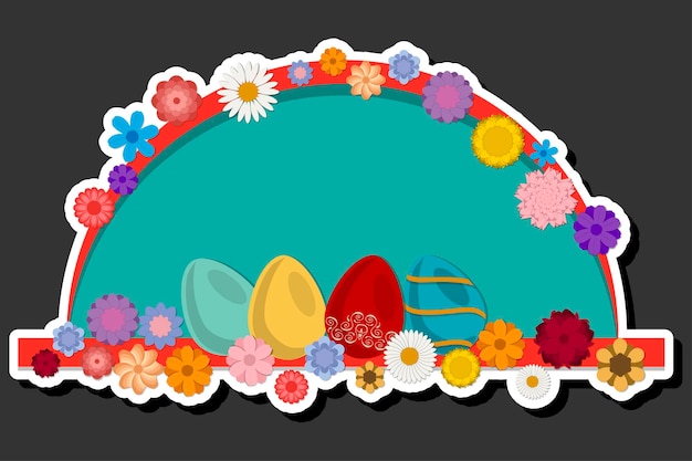 Illustration on theme celebration holiday Easter with hunt colorful bright eggs