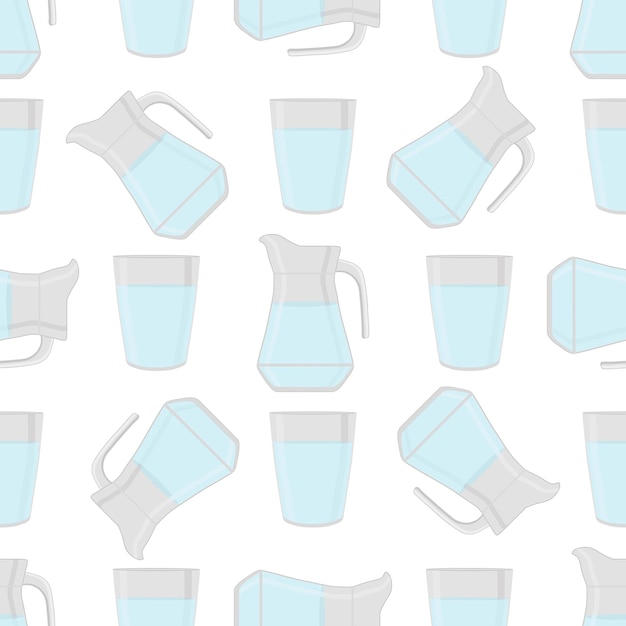 Illustration on theme colored set identical types glass jugs