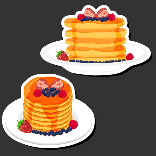 Illustration on theme fresh sweet tasty pancake of consisting various ingredients