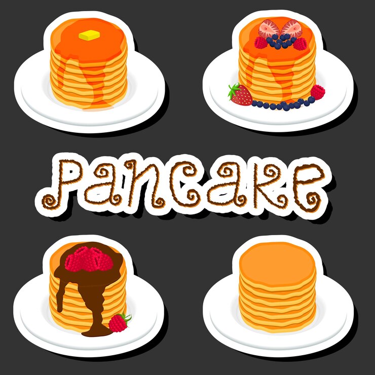 Vector illustration on theme fresh sweet tasty pancake of consisting various ingredients